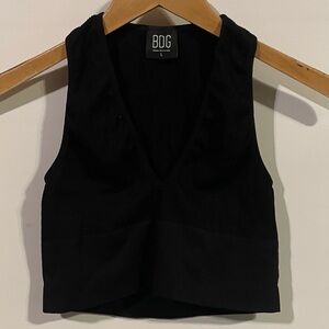 BDG Black V-Neck Crop Top